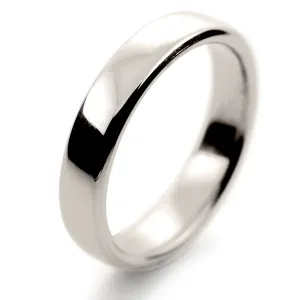  Slight Court Profile Wedding Rings - White Gold 